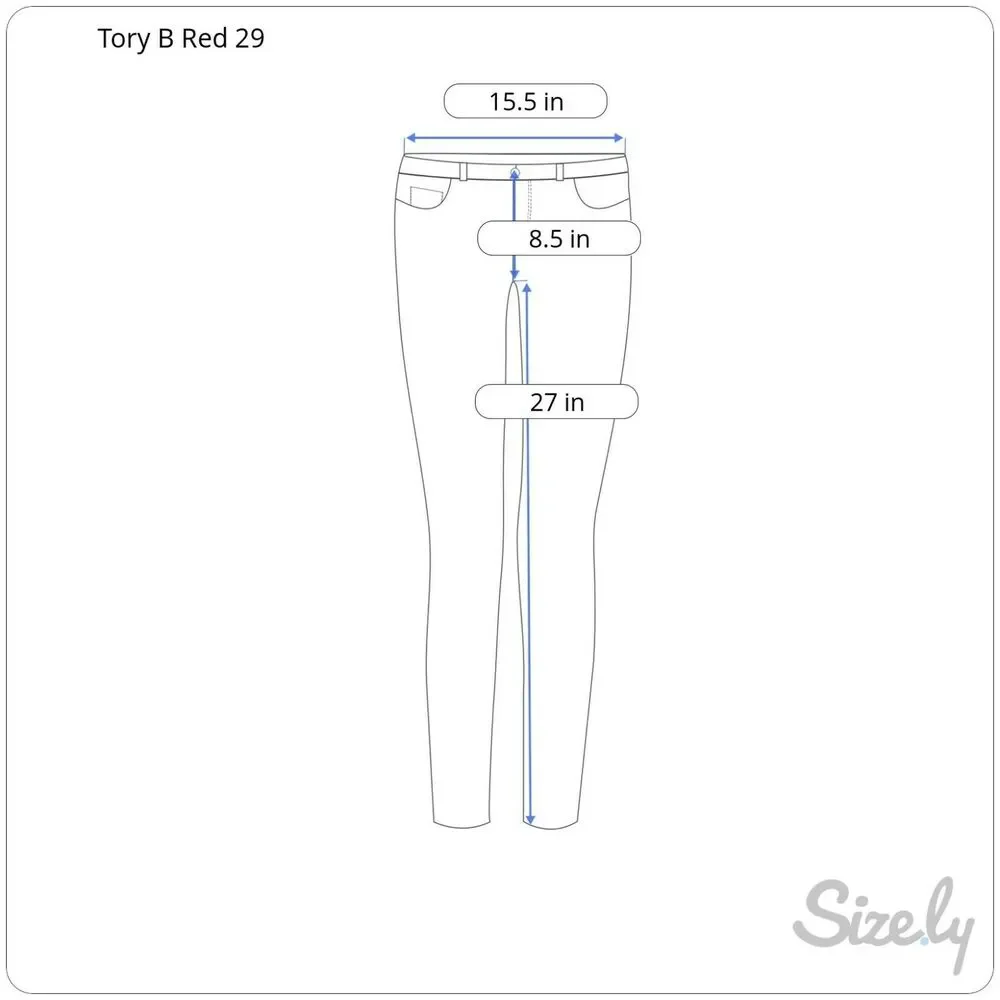 Tory Burch Emmy Ankle Skinny Jeans 29 Jasper Red Snap Button Cuffs